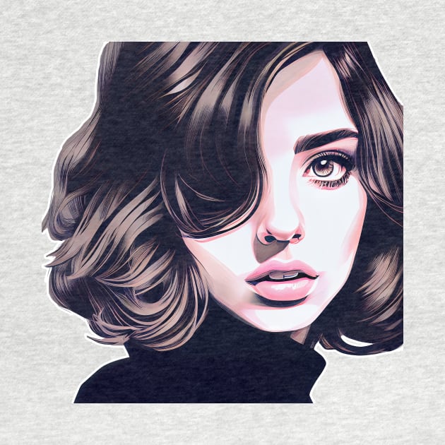 Ana de Armas Pink with Neutral Pastel Color Tones, Retro Vintage Modern Pop Art Design by ProjectAI